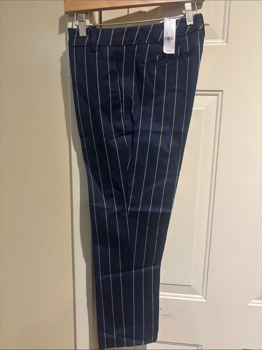 New York & Company Navy Pinstripe Ankle Pants
